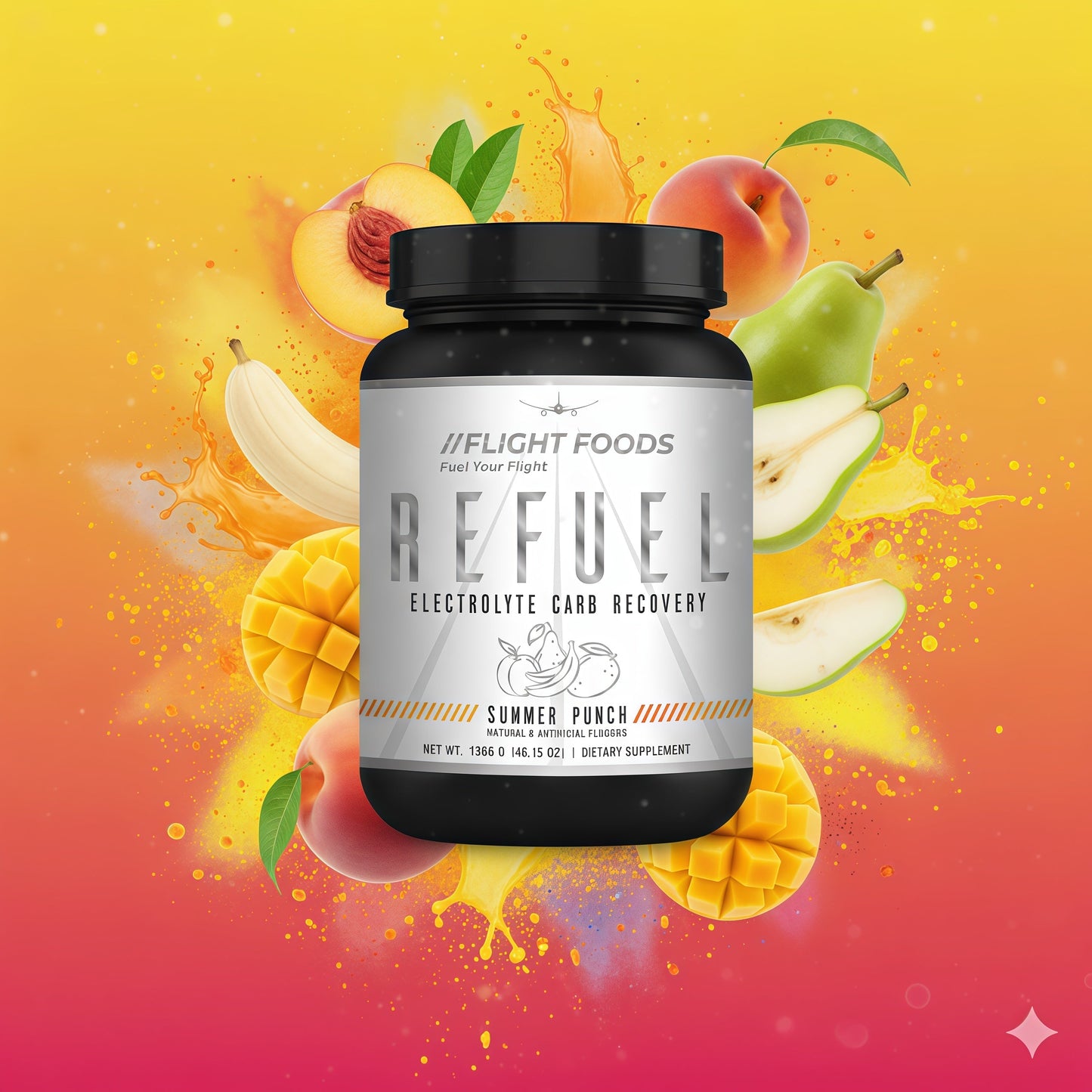 Refuel Electrolyte Carb Recovery Blend Summer Punch by Flight Foods