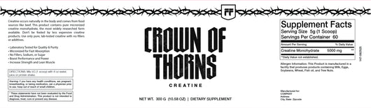 Crown of Thorns Creatine Monohydrate | Power + Recovery | Flight Foods