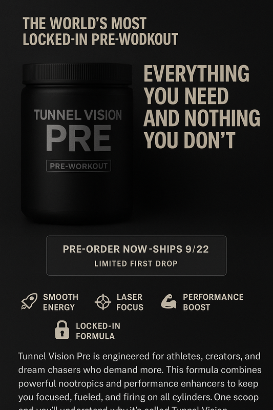 Tunnel Vision Pre-Workout | Clean Focus & Lasting Energy For Peak Performance