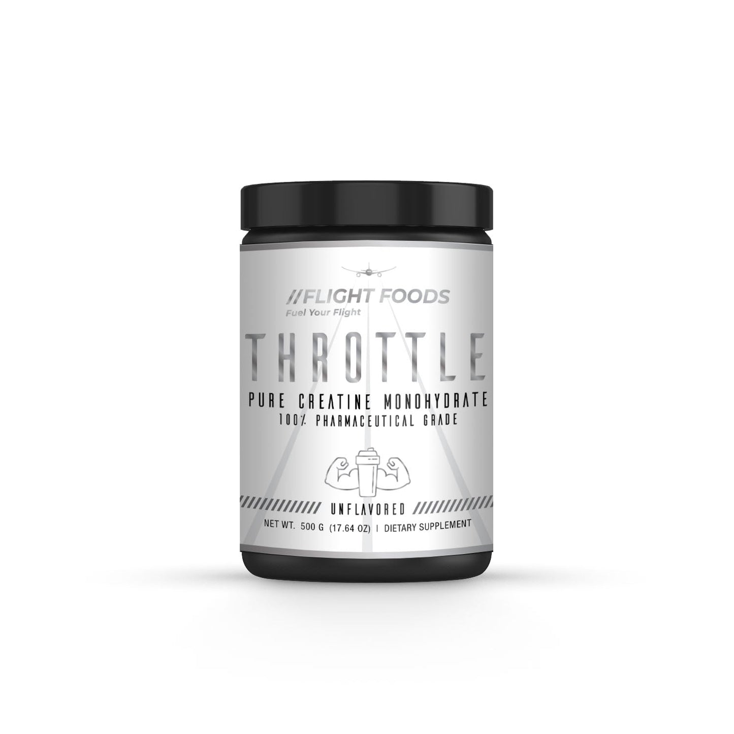 Throttle Creatine 500mg displayed against a white backdrop.