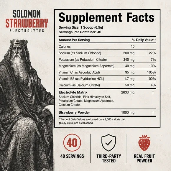 Solomon Strawberry Electrolytes supplement facts and ingredients